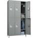 Aobabo Metal Storage Locker for Office Gym Bedroom Dormitory 6 Doors Steel Storage Locker Cabinet for Employees Industrial Storage Locker with 2 Shelves (6 Door-Light Grey) Assembly Required