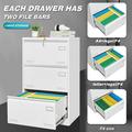 Filing Cabinet Lateral File Cabinet 3 Drawer White Filing Cabinets with Lock Locking Metal File Cabinets Three Drawer Office Cabinet for Legal/Letter/A4/F4 Home Offic