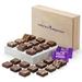 Wooden Box Magic Morsel 24 Individually Wrapped Gourmet Chocolate Food Gift Basket - 1.5 Inch X 1.5 Inch Bite-Size Brownies - 24 Pieces - Item KF424
