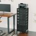 EasingRoom 42.7 Tall Movable Wooden File Cabinet with Six Letter Size Drawers for Printer Home Office Black