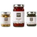 Premium Combo - Green Olives Roasted Red Peppers And Sea Fennel Variety 3 Pack