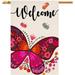 Spring Summer Butterfly House Flag 28 x 40 Vertical Double Sided Welcome Farmhouse Outside Decorations Burlap Yard Flag