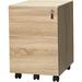 KEERDAO 3 Drawers Wood Mobile File Cabinet Fully Assembled Except Casters (Oak)