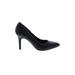 Merona Heels: Pumps Stilleto Minimalist Black Print Shoes - Women's Size 8 - Pointed Toe