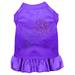 Mirage Pet 57-16 XSPR Rhinestone Multi Flower Dress Purple - Extra Small - Size 8