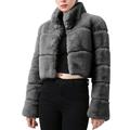 JDEFEG Petite Jackets Furry Sleeve Size Warm Jacket Fauxlong Plus Outerwear Short Coat Women Women s Coat Womens Jackets 3X Polyester Gy2 L