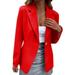 JDEFEG Jacket Junior Women Casual Solid Single Button Lapel Long Sleeve Slim Suit Temperament Coat for Ladies Women Petite Coats Winter Polyester Red Xxl