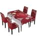 Eyicmarn Chair Covers/Tablecloths for Christmas Waterproof Dinning Room Chair Table Protector for Kitchen Holiday Decor