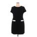 Tommy Hilfiger Casual Dress - Mini Crew Neck Short sleeves: Black Print Dresses - Women's Size 16