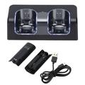 Remote Battery Charger with Power Cord Stable Portable Dual Charging Station Dock for Wii Game Remote Control BatteryBlack