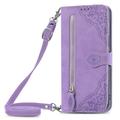 Hee Hee Smile Phone Case for Nokia G50 5G With Long Lanyard Case Zipper Leather Wallet Shell Zipper Wallet Flip Case Phone Cover Wrist Strap