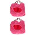 2 PCS Hamster Hammock Toy Stuffed Bird Bed for Cage Parrot Plush Shelter Bedding Litter Pink