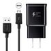 Adaptive Fast Charging Wall Charger with 5-Feet/1.5 Meter Micro USB Cable Kit Set Compatible with Samsung Galaxy S7 / S7 Edge / S6 / S6 Edge / A6 / J7 / J3 / S4 / S3 / Note 5 [Black]