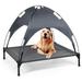 Cooling Elevated Dog Bed Portable Raised Dog Cot Bed with Removable Canopy Outdoor Pet Hammock Bed for Small Medium & Large Dogs