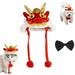 Year of Dragon Dog Cat Hat Dog Cat New Years Hat Dance Lion Pet Costume Chinese Dragon Pet Costume Cute Dragon Cosplay Hat for Small Dogs Cats (A Small)