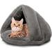 Pet Tent Cave Bed for Small Medium Puppies Kitty Dogs Cats Pets Sleeping Bag Thick Fleece Warm Soft Dog Bed Cuddler Burrow House Hole Triangle Nest Cozy Bed for Cat Puppy (Light Gray)