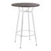 Contemporary Home Living 41 Espresso Brown and White Clara Industrial Round Bar Table