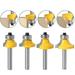4PCS Corner Rounding Router Bit Front Door Router Bits with 1/4 Shank Woodworking Router Bit Edging Tool for Tenon Router and Carpentry Tools
