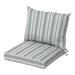 Arden Selections Oceantex Outdoor Dining Chair Cushion Set 21 x 38 Recycled Fabric Water Repellent Fade Resistant 21 x 38 Pebble Grey Stripe