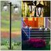 Solar Lights for Walkway 54 *17 inch Solar Lights Outdoor LED Lighting IP44 Waterproof Solar Powered Two Post Headlights Solar Floor Lamps Solar Garden Lights For Walkway Patio Yard