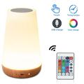 TEMXT Night Light Portable Table Touch Lamp USB Charging Adjustable Timing Level 5 Warm White Light & 13 Color RGB Night Light for Bedroom/Bedside/Living Room/Corridor/Office