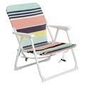 Topcobe Recliner Folding Chair Oxford Cloth Iron Outdoor Beach Chair Light Blue