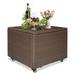 YeSayH Outdoor Patio Wicker Storage Container Deck Box Made of Antirust Aluminum Frames and Resin Rattan