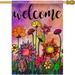 Welcome Spring Summer Watercolor House Flag Double Sided Flowers Decorative Garden Yard Lawn Outdoor Large Burlap Flag Vintage Sunflower Decor Farmhouse Seasonal Outside Decorations 28 x 40