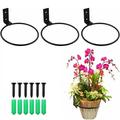 NOGIS 3 Pcs 8 Inches Flower Pot Holder Ring Wall Mounted Wall Plant Hanger Collapsible Metal Wall Planter Holder for Indoor and Outdoor Plant Pots Black