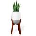 HElectQRIN Planter with Stand 12 inch high Planter Included Modern White + Texture Pot Planter Lightweight Fiberstone Plant Pots w/ Drainage Hole Plant Stand for Indoor and Outdoor Plants
