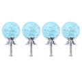 4 Set Single Hole Silver Base Drawer Knob Bubble Ball Cabinet Drawer Door Handle with Screws for Home Office (Turquoise 1 Screw 4 Set A Pack)