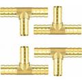 4 Pices 10Mm Brass 3 Way Connector Hose Extension Connector Garden Hose Connector Compressed Air Hose Connector Fuel Hose Connector T-Pice Tantue