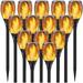 14 Pack Solar Lights Outdoor 33LED Solar Torch Lights with Dancing Flickering Flames Waterproof Landscape Decoration Flame Lights for Garden Pathway Yard-Auto On/Off Dusk to Dawn