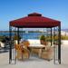 EAGLE PEAK 8 ft. x 8 ft. Outdoor Patio Gazebo with Double Roof Red