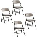 CYCLONE SOUND Pack of 2 and 4 (Fabric/Vinyl) Steel Frame Metal Foam Padded Folding Chairs (Black Gray White)