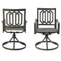 YeSayH 2 Pack Modern Classic Outdoor Metal Swivel Chairs Patio Dining Rocker Chair for Backyard Patio or Living Room (2 Pack Textilence Chairs)