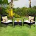 YFENGBO 3 Pieces Outdoor Set 3 PCS Patio Wicker Rattan Rattan Chair Set Garden with Coffee Table High Load Bearing Chair Sets Pool Lawn Backyard Patio Garden