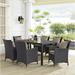 Modway Convene 7 Piece Outdoor Patio Dining Set in Espresso Mocha