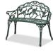 38.5 Patio Park Garden Outdoor Metal Rose Bench Cast Iron Cast Aluminium Frame Antique Finish Chair Lawn Front Porch Path Yard Decor Deck Furniture (Green)