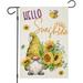 Hello Sunshine Garden Flags for Outside 12x18 Double Sided Gnome with Sunflowers Small Yard Flag Summer Spring Seasonal Decors for Outdoor Anniversary Wedding Farmhouse Holiday