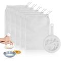 6 Pack - 200 Mesh Fine Mesh Strainer & Nut Milk Bags | Reusable Food Grade BPA-Free | Kitchen Tool for Filtering Coffee and More | Includes Filter Spoon and Nut Milk Bag | Size: 24x15cm & 20x30cm | 20