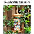 LBCHEN Solar Bird Feeders for Outdoors Chew-Proof Weather and Water Large Solar Bird Feeders and Outdoor Decor for Outdoors Hanging Adjustable Feeder with Sturdy Wire and Roof for Garden Backyard