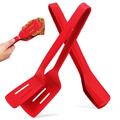 Silicone BBQ Spatula and Tongs Set Tools Grill Tong Grill Tool Serving Tong Kitchen Spatula Tongs