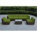 Ohana 7-Piece Outdoor Patio Furniture Sectional Conversation Set Mixed Brown Wicker with Beige Cushions - No Assembly with Free Patio Cover