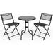 YYAo 3 Pieces Folding Bistro Table Chairs Set for Indoor and Outdoor Dining Furniture Set Lounge Chairs Table Set 2 Foldable Chairs and 1 Table