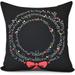 Simply Daisy Wreath of Words Word Print Outdoor Pillow