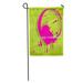 KDAGR Colorful Neon Pink and Green Acid Color Round Stain Graphic Garden Flag Decorative Flag House Banner 12x18 inch