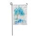 KDAGR Brown Weeping Willow Lake and Swing Blue Tree Watercolor Garden Flag Decorative Flag House Banner 28x40 inch