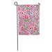 LADDKE Pink Leopard Classic Roses Over Green Flower Skin Floral Garden Flag Decorative Flag House Banner 28x40 inch