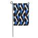 KDAGR Geometric Lines and Mosaic Tiles in Bright Blue Black White Garden Flag Decorative Flag House Banner 12x18 inch